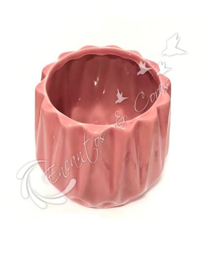 CACHEPOT EM CERÂMICA ROSA