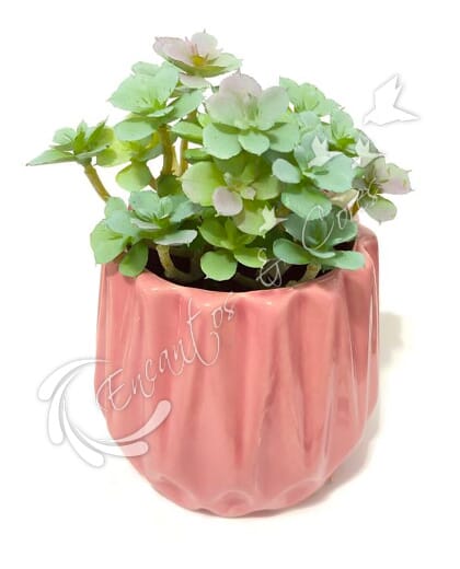 CACHEPOT EM CERÂMICA ROSA