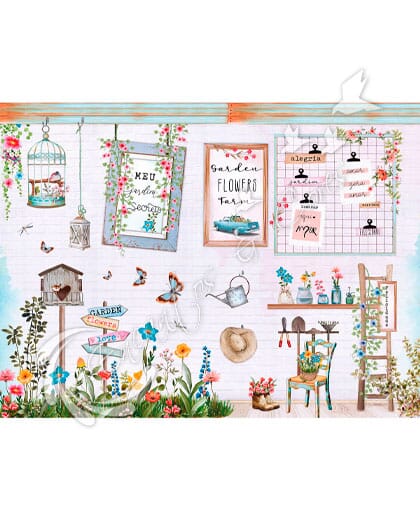 PAPEL DECOUPAGE LITOARTE PDZ-007 COLEÇÃO FLORES DO CAMPO