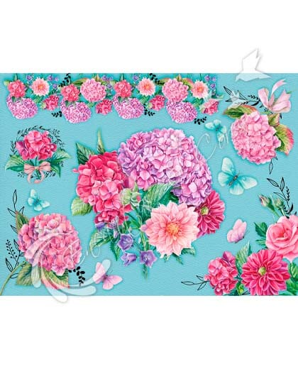 PAPEL DECOUPAGE LITOARTE PDZ-012 HORTÊNSIAS
