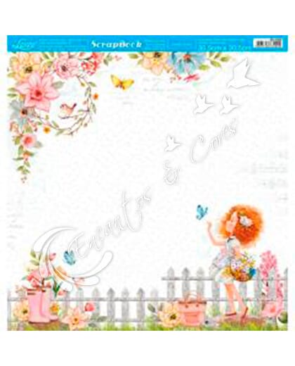 PAPEL SCRAP LITOARTE DUPLA FACE SD-1204 COLEÇÃO FLOREÇA