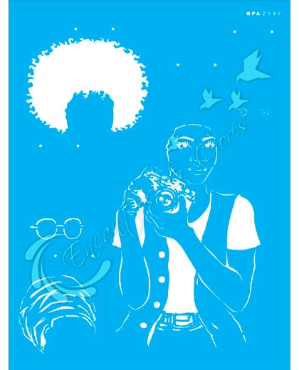 STENCIL 32X42 AFRO MULHER OPA 2997