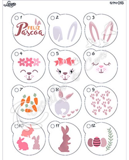 STENCIL LITOARTE MINI KIT STMI-016 PÁSCOA