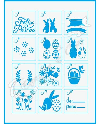 STENCIL LITOARTE MINI KIT STMI-017 PÁSCOA