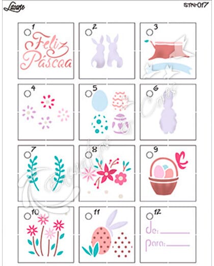 STENCIL LITOARTE MINI KIT STMI-017 PÁSCOA