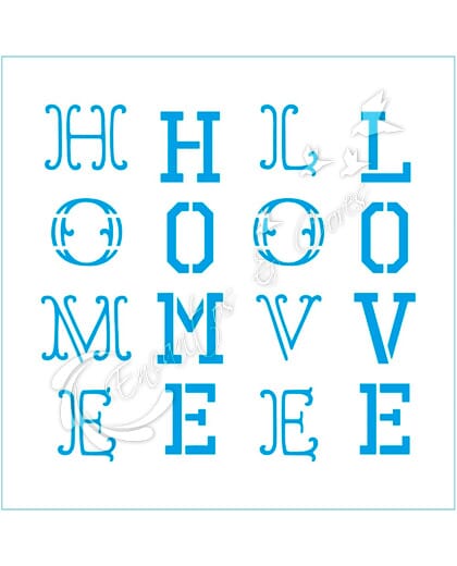 STENCIL LITOARTE STX-414 HOME LOVE