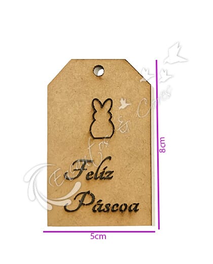 TAG COELHO FELIZ PASCOA 3MM