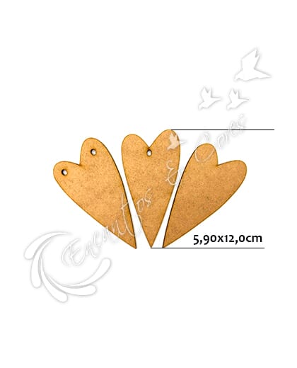 APLIQUE TAG CORAÇÃO COUNTRY EM MDF 3MM ECM119
