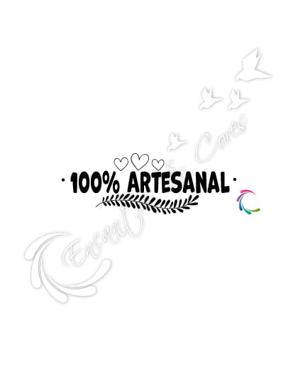 CARIMBO ENCANTOS E CORES BASE ACRILICO 100% ARTESANAL G1-01