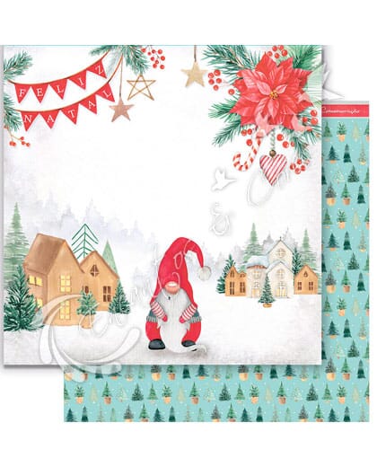 PAPEL SCRAP LITOARTE DUPLA FACE SDN-158 COLEÇÃO MEU NATAL