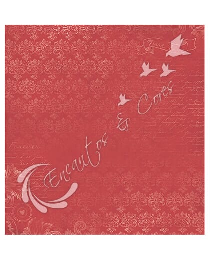 PAPEL SCRAPBOOK LITOARTE DUPLA FACE SD-0542 GAIOLA FLOR ROSAS