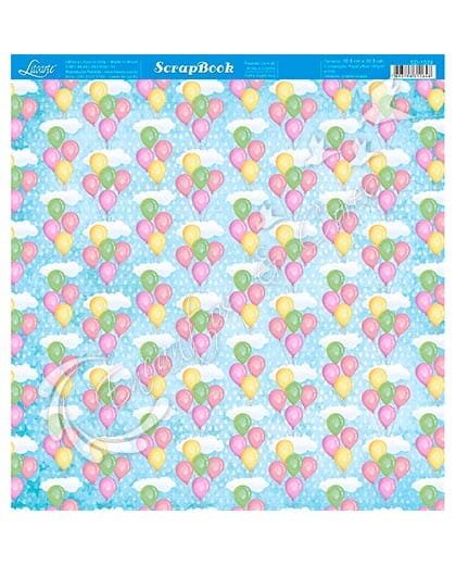PAPEL SCRAPBOOK LITOARTE DUPLA FACE SD-1039 ESTAMPARIA BALÃO