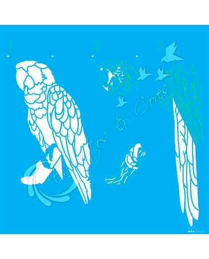 STENCIL 30,5X30,5 OPA 3422 ANIMAIS ARARA