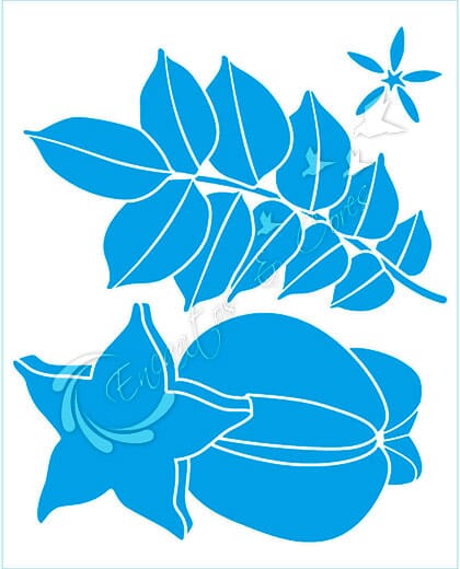 STENCIL LITOARTE STRL-005 CARAMBOLAS E FOLHAS
