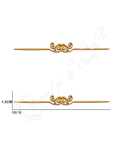 APLIQUE EM MDF BARRINHA ARABESCO 2UN 3MM ECM187