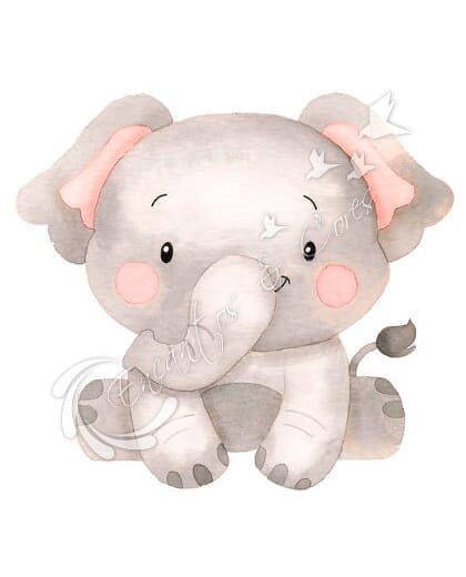 APLIQUE MDF KIT LITOARTE APM8 -1395 COLEÇÃO MEU SAFARI ELEFANTE