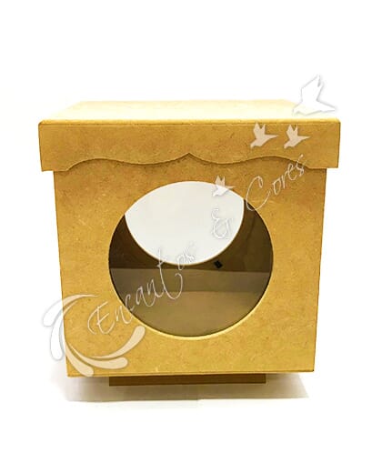 BALEIRO EM MDF GIRATÓRIO QUADRADO COLONIAL 16,5X16,5X17,5