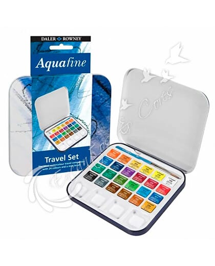 ESTOJO DE AQUARELA DALER ROWNEY AQUAFINE 24 CORES