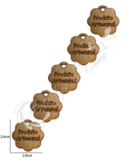 KIT TAG EM MDF PRODUTO ARTESANAL 5UN ECM124