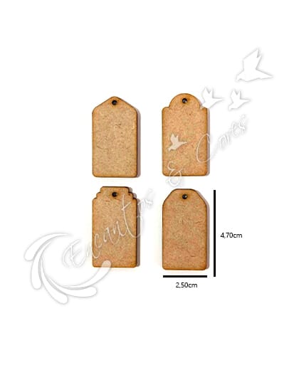KIT TAG RETANGULAR EM MDF 3MM ECM061