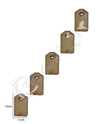KIT TAG RETANGULAR EM MDF 3MM ECM068