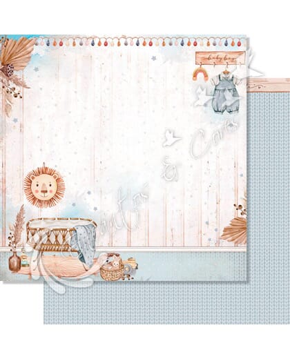 PAPEL SCRAP LITOARTE DUPLA FACE SD-1212 COLEÇÃO BOHO BABY BOY