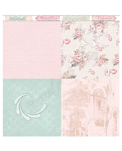 PAPEL SCRAP LITOARTE DUPLA FACE SD-1295 COLEÇÃO MEU SONHO VINTAGE