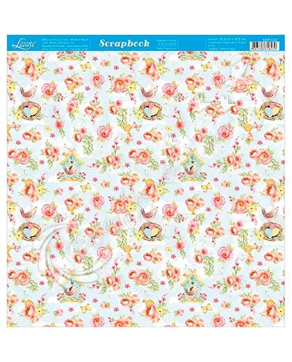 PAPEL SCRAP LITOARTE DUPLA FACE SDP-022 ESTAMPARIA DE FLORES