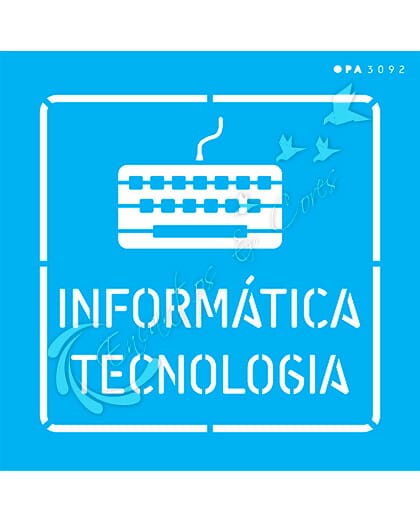 STENCIL 14X14 OPA 3092 PROFISSÕES INFORMATICA TECNOLOGIA