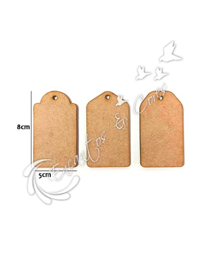 TAG RETANGULAR KIT EM MDF 3MM ECM055