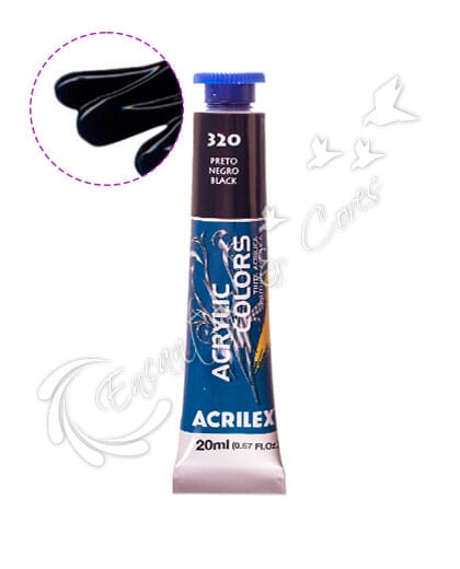 TINTA ACRYLIC COLORS ACRILEX PRETO