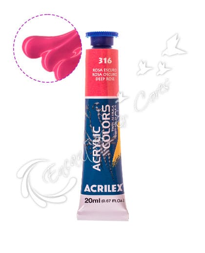 TINTA ACRYLIC COLORS ACRILEX ROSA ESCURO