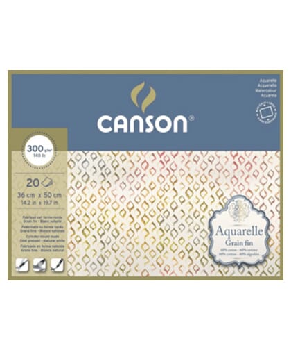 BLOCO CANSON AQUARELLE GRAO FINO 36X50 300G 20FL