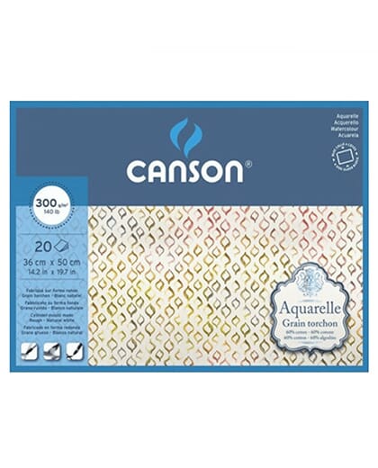 BLOCO CANSON AQUARELLE GRAO RUGOSO 36X50 300G 20FL