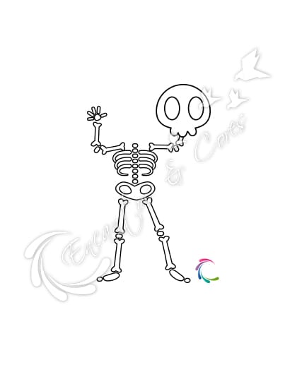 CARIMBO ENCANTOS E CORES BASE ACRILICO CAVEIRA HALLOWEEN M-75