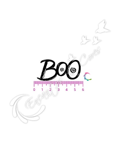 CARIMBO ENCANTOS E CORES BASE ACRILICO PALAVRA BOO I HALLOWEEN G-32