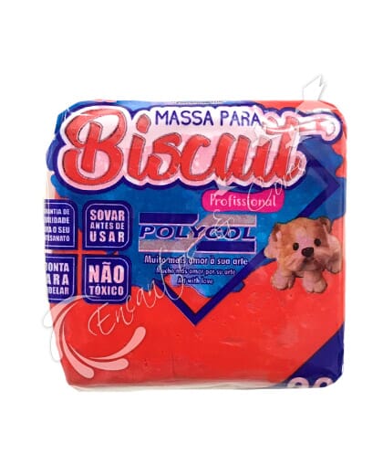 MASSA PARA BISCUIT POLYCOL VERMELHO MAÇA