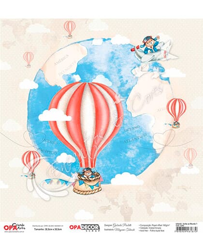 OPADECOR 30,5X30,5 UINFANTIL - VOLTA AO MUNDO 1 OPA 3245