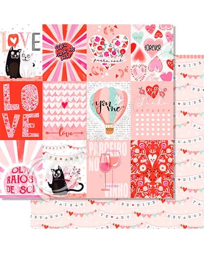 PAPEL SCRAP LITOARTE DUPLA FACE SD-1247 COLEÇÃO DIA DOS NAMORADOS