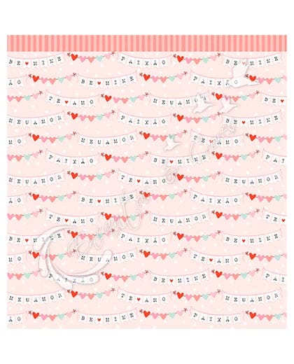 PAPEL SCRAP LITOARTE DUPLA FACE SD-1247 COLEÇÃO DIA DOS NAMORADOS