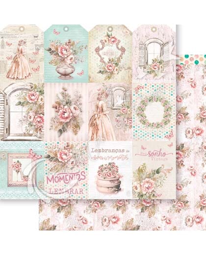 PAPEL SCRAP LITOARTE DUPLA FACE SD-1297 COLEÇÃO MEU SONHO VINTAGE – TAGS