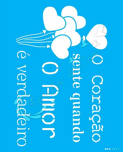 STENCIL 20X25 OPA 3265 FRASE O AMOR
