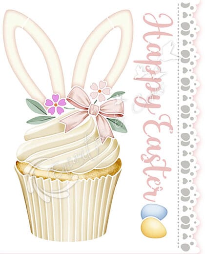 STENCIL LT STR-306 PASCOA CUPCAKE HAPPY EASTER