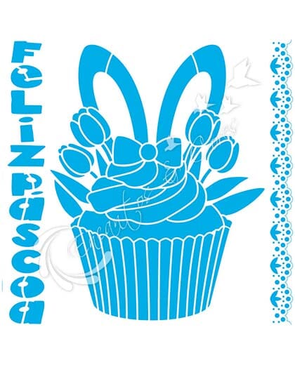 STENCIL LT STXX-311 PASCOA CUPCAKE