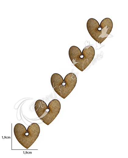 TAG MDF CORAÇÕES 5 UN 3MM ECM087